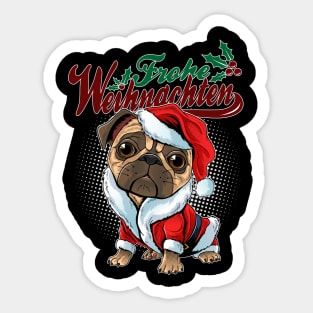 Frohe Weihnachten sweet pug Sticker